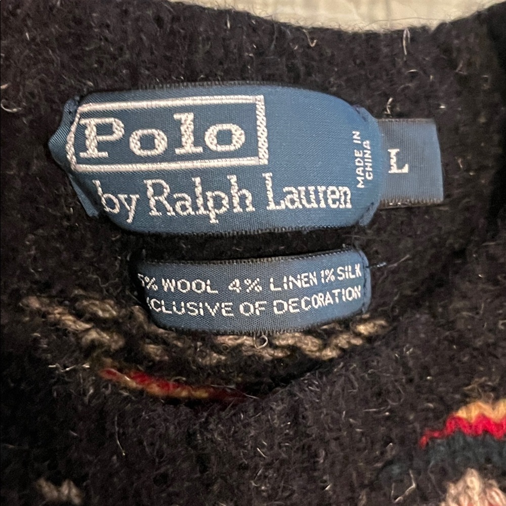 Ralph Lauren Black and Red Wool Sweater - Picture 4 of 14